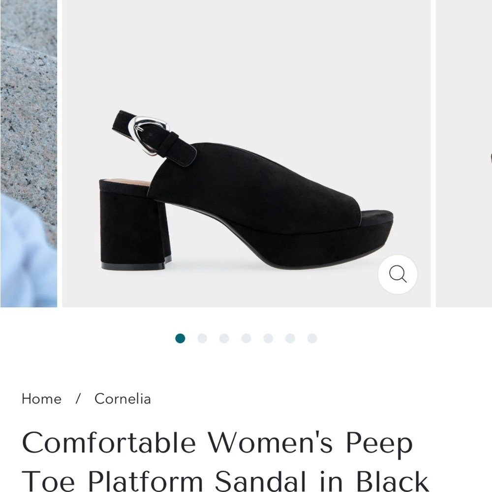 Aerosoles Cornelia black Suede peep toe 6.5
